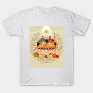 Thanksgiving Dinner with family, parents and daughter T-Shirt